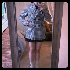 Houndstooth Wool Coat